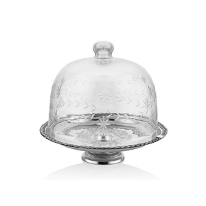 Supports à gâteaux en métal en gros avec couvercle en verre, présentoirs ronds de qualité supérieure pour desserts, fournitures pour gâteaux de mariage et d'anniversaire à domicile - Product Image 2