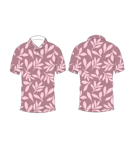 Polo pour homme à imprimé feuilles rose poudré, décontracté, à manches courtes, mode été, chemise de golf - Product Image 6