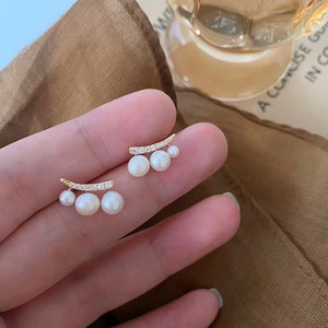 Boucles d'oreilles en argent S925, élégantes, douces, en perles d'eau douce, bijoux personnalisés, luxe léger - Product Image 5