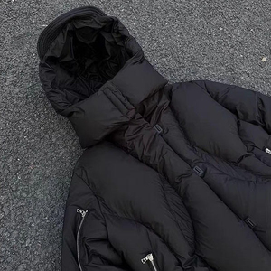 Custom <b>Men</b> Black <b>Puffer</b> <b>Jacket</b> Heavyweight Winter Parka Oversized Streetwear Tech Wear Minimalist High Quality Quilted Outwear - Product Image 3