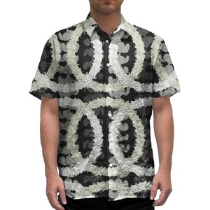 Camiseta de Verano para Hombre, Personalizada, con Diseño Tribal Polinesio Samoano, Estampado Floral, Cuello en V, Manga Corta, Cierre de Botón, Tejida - Product Image 3