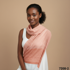 Écharpe pour femme en laine fine et soie, tissée à carreaux, longue, respirante, séchage rapide, durable, légère - Product Image 5