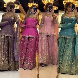<b>Women</b> Indian Pakistani Silk Embroidered <b>Lehenga</b> Choli Wedding Dress Floor-Length Traditional Loose Fit Ethnic Wear Set - Product Image 1
