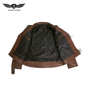 Chaqueta de Motocicleta Delgada Impermeable de Cuero Genuino Personalizable, Fabricante de Chaquetas con Parche de Chenilla Bordado Personalizado, con Cierre, para Invierno - Product Image 4