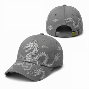 Casquette de baseball unisexe personnalisée OEM à 6 panneaux et visière incurvée, 100 % coton, avec broderies et fermeture à boucle - Product Image 4