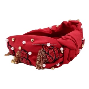 <b>Beaded</b> Hairband Elegant Stylish Handmade Headband for Women Luxury Pearl Accent Hair Accessories Party Wedding Daily Wear - Product Image 1