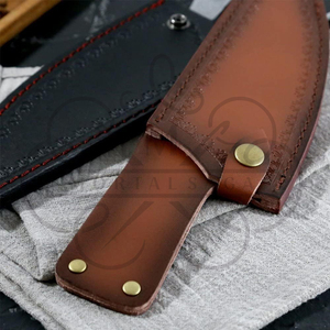 Étui à couteau en cuir véritable fait main de haute qualité, pochettes de sécurité premium pour couteau de chef de cuisine haute pression MORTAL - Product Image 3