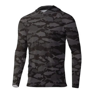 Camisa de Pesca de Manga Larga para Hombre, Estampado Tie-Dye Azul, Protección Solar UPF 50, Sudadera con Capucha, Ropa para Exteriores - Product Image 2