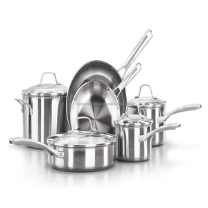 Ensemble de casseroles en acier inoxydable de conception européenne multifonctionnel de 5 pièces, antiadhésif, compatible four, compatible lave-vaisselle, fond pour la maison - Product Image 3