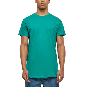 Camiseta Larga Verde Azulado de Algodón Premium con Cuello Redondo y Manga Corta - Product Image 1