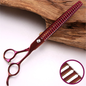 Tijeras de entresacar profesionales con revestimiento de titanio, color morado, para perros, de acero inoxidable, alta calidad, para hombres y mujeres - Product Image 3