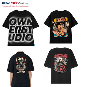 T-shirts pour hommes 300gsm 100% coton personnalisé avec logo imprimé DTG prétraitement T-shirt surdimensionné de haute qualité Boxy Cropped Tee 2025 - Product Image 3