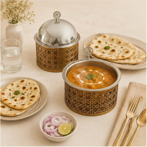 Olla de Acero Inoxidable Chapada en Oro con Tapa de Cúpula, Calentador de Alimentos Aislado para Bodas, Fiestas, Hoteles y Servicios de Catering - Product Image 4