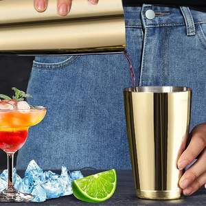 Ensemble de shaker Boston professionnel en acier inoxydable doré, 18 oz et 28 oz, deux pièces, pour barman, ustensiles de bar robustes - Product Image 1