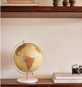 IMPERIAL BRASS STORE Globe de bureau moderne vintage écologique durable à thème nautique avec support métallique et base en marbre, décoration éducative - Product Image 1