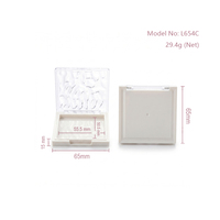 Palette de fards à paupières et de blush vide personnalisée à étiquette privée, carrée, avec couvercle transparent gaufré 3D effet vague d'eau, blanc crème, cosmétique portable