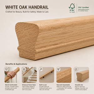 Barandal de Madera de Roble Rojo Sólido 6310P, Tamaño Personalizado 5x44.7mm, Diseño Tradicional, Ecológico y Duradero, Superventas - Product Image 3