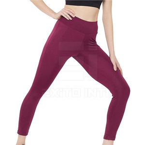 Custom New Design Solid Mid Waist Breathable <b>Women</b> Fitness <b>Leggings</b> Full Length Pants Best Quality - Product Image 2
