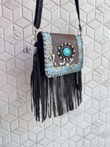 กระเป๋าหนังวัวมีพู่ห้อยทำด้วยมือสไตล์ตะวันตกแนววินเทจแนวยิปซีแนววินเทจ - Product Image 2