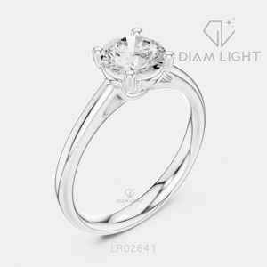 Bague de fiançailles solitaire ronde 1,10 carat, bijoux fins, certifiée IGI, or blanc 14 carats, diamant de laboratoire, bague d'anniversaire - Product Image 2