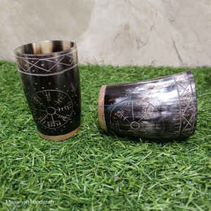 Ensemble de tasses en corne de boeuf de bonne qualité de 3 pièces pour boire une tasse en corne de tir Corne finie naturelle polie de luxe écologique à bas prix - Product Image 3