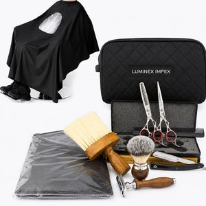 Kit de barbier personnel pour le soin des cheveux avec des ciseaux argentés de 6,5 pouces - Product Image 1
