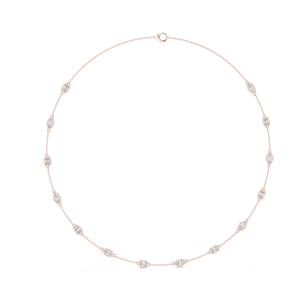 Dainty Emerald And Marquise Lab Grown Diamond Necklace 14k Gold Igi Certified Ef Clarity Fine Jewelry Bezel Setting <b>Neckless</b> - Product Image 2