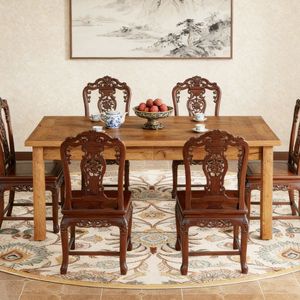Tavolo da Pranzo Solido Ovale Assemblato con Motivo Rettangolare in Pietra Sinterizzata Effetto Marmo - Product Image 6