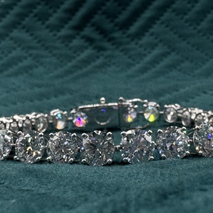 Pulsera de Diamantes Redondos Cultivados en Laboratorio de 27.08 CT, Certificada por IGI, Oro Sólido de 14K, Joyería Fina de Lujo para Mujer, Aniversario - Product Image 2