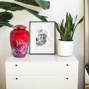 Último Diseño Novedoso: Urna Funeraria y Recuerdo de Colibrí Rojo para Cenizas Humanas o de Mascotas, Urnas Decorativas de Metal de Aleación para Funerales y Memoriales - Product Image 6
