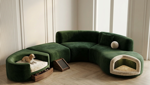 Sofá Seccional Modular Curvo Personalizado con Caja de Almacenamiento para Mascotas, Rampa para <span class=keywords><strong>Perros</strong></span>, Muebles Modernos para Sala de Estar, OEM - Product Image 4