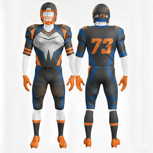 Adult American Football Uniform <b>Kit</b> Breathable Short Lightweight Stretch Fabric Jersey Pants Socks for <b>School</b> Team Practice - Product Image 1