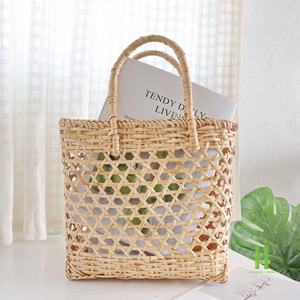 BEST WHOLESALE Multi Purpose Seagrass <b>Wicker</b> <b>Basket</b> Handmade Storage Tote with <b>Handles</b> for Retail and Gift Packaging - Product Image 4