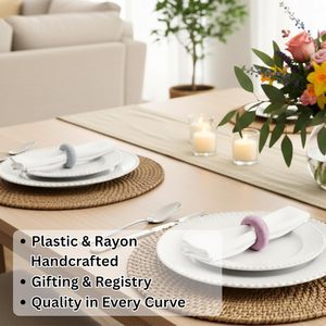 Ensemble de 12 anneaux de serviette ronds en tissu de couleurs assorties pour la décoration de table, les fêtes, les mariages et les occasions spéciales - Product Image 6