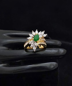 Premium Quality Gold Plated Cluster <b>Ring</b> for Women Lab Created Round CZ Halo Geometric Pave <b>Zirconia</b> Party Fashion Jewelry - Product Image 1