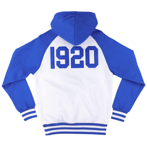 Sweat à capuche bicolore Zeta Phi Beta ZPB avec broderie chenille des lettres grecques, en polaire pour femme, vêtement haut de gamme - Product Image 2