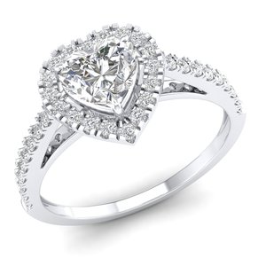 Bagues de fiançailles REYES en argent sterling 925 en forme de cœur avec moissanite 1 carat, faites à la main, cadeau d'anniversaire, bijoux fins - Product Image 2