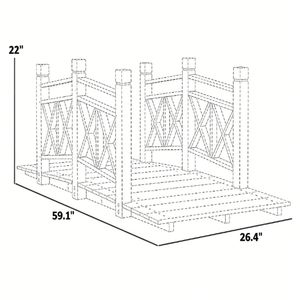 Passerella Pedonale in Legno, Elegante Ponte da Giardino, Ornamenti per Giardino - Product Image 6