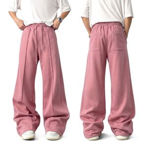 Pantalon de jogging ample pour homme en coton French Terry beige kaki de qualité supérieure, avec cordon de serrage et taille élastique, idéal pour la détente - Product Image 2