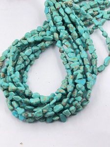 Perles de turquoise naturelle d'Arizona, lisses, en forme de pépites, 10-15 mm, environ 14 pouces de long, perles de pierre irrégulières en vrac pour la vente en gros de bijoux en Chine - Product Image 3