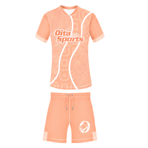Ensemble short et maillot de rugby blanc pêche à manches courtes, col en V, motif géométrique, uniforme d'équipe personnalisé, respirant, pour l'entraînement et le sport - Product Image 1