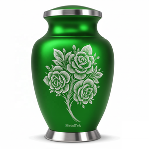 Urnas de Cremación de Aluminio Hechas a Mano para Cenizas, Duraderas, Elegantes y Seguras, con Tapa, Recipientes Decorativos Funerarios para Adultos, para Guardar Recuerdos - Product Image 1