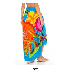Painting Flower 100% Rayon <b>Sarong</b> Pareo Beachwear Beach Cover up Beach <b>Wrap</b> Women Beachwear - Product Image 3