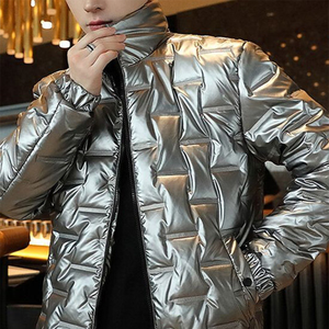 OEM Custom Men Plus Size Winter Quilted <b>Jacket</b> Waterproof Windbreaker Zipper Hoodie Embroidered Casual Snow Wear puffer hiking - Product Image 4