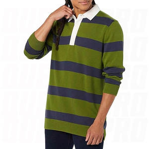 Camiseta de Rugby para Hombre, Talla 4XL 5XL, con Logotipo Bordado de Alta Calidad, Estilo Oversize, Manga Larga, a Rayas, Estilo Urbano, 2026 - Product Image 3