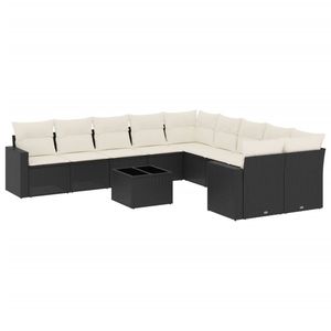 Conjunto de Sofás Modulares Grandes de Ratán PE Negro para Jardín, Muebles de Exterior Elegantes y Duraderos - Product Image 2