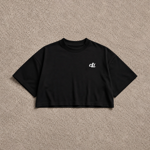 High Quality Boxy Fit women's shirt Drop Shoulder Thick Crewneck Collar <b>Crop</b> <b>Top</b> Raised Tonal Chest Embroidery Custom Sportswear - Product Image 3