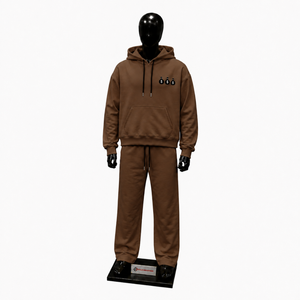 Ensemble de survêtement marron avec logo Money Bag pour homme – Sweat à capuche premium et pantalon de jogging – Tenue décontractée streetwear et sportswear athlétique – Coupe douce - Product Image 1