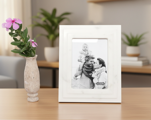 Premium Handmade White Marble Picture <b>Frame</b> Hand-Applied <b>Gold</b> Leaf Panels for Lightweight Elegant Decorative Photo <b>Frame</b> - Product Image 1