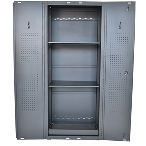 Matte Black Powder Coated Steel 0 Drawer 3 Shelf <b>Tool</b> <b>Cabinet</b> Family keywords: for Garage Workshop Storage Use - Product Image 6